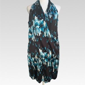 Derek Lam Black and Blue Patterned Dress size M